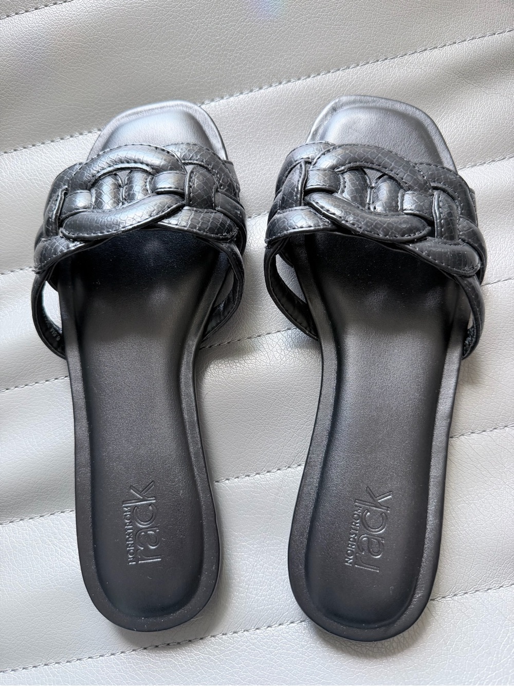 Black Braided Slide Sandals - Women's by Rack